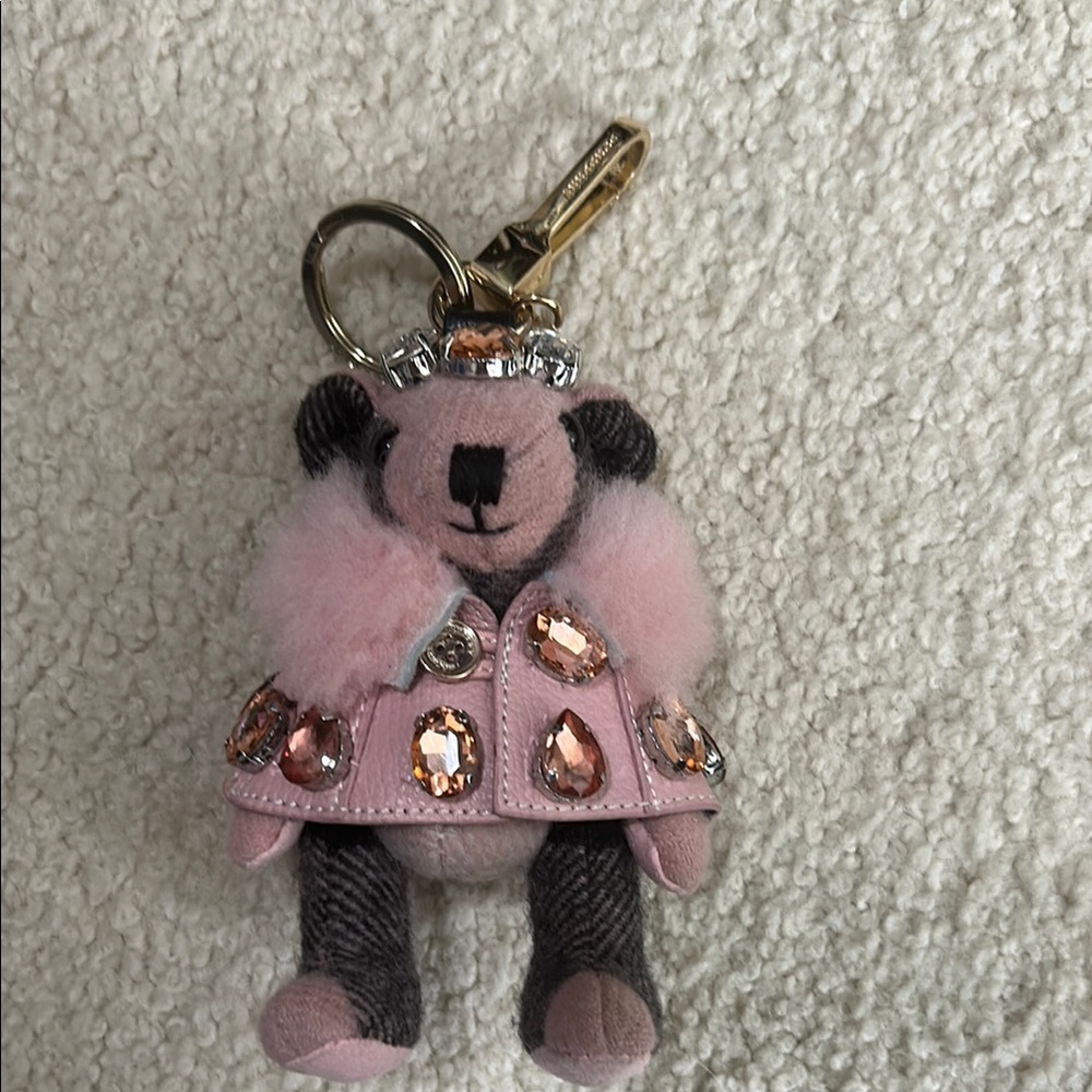 Burberry teddy bear pink/gem key ring